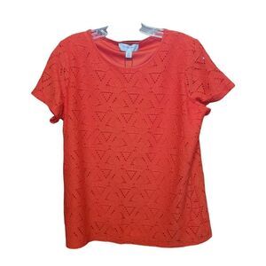 New red overlay short sleeve tee